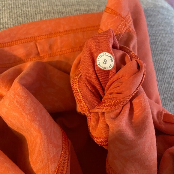 LULULEMON WUNDER TRAIN HIGH RISE TIGHT 25” CRUNCH WARM CORAL LEGGINGS ORANGE - Picture 5 of 6